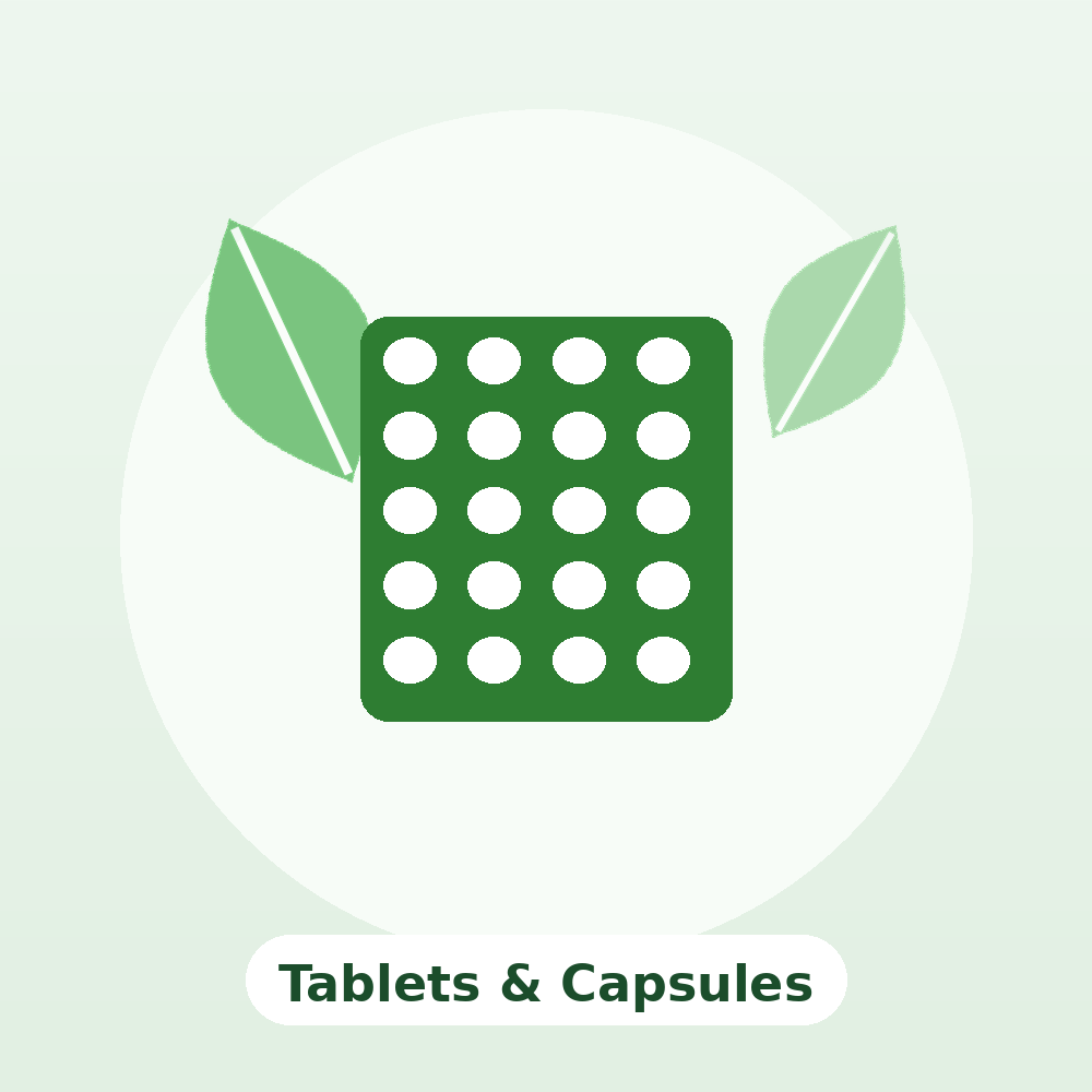 Herbal Tablets & Capsules — Ayurvedic product illustration